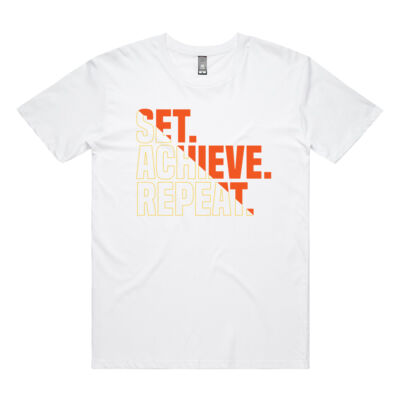 Set Achieve Repeat Mens Tee - Black Thumbnail